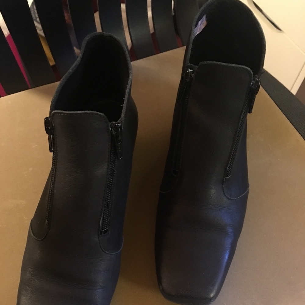 Arche Leather Wedge Boots w/2 Side Front Zippers